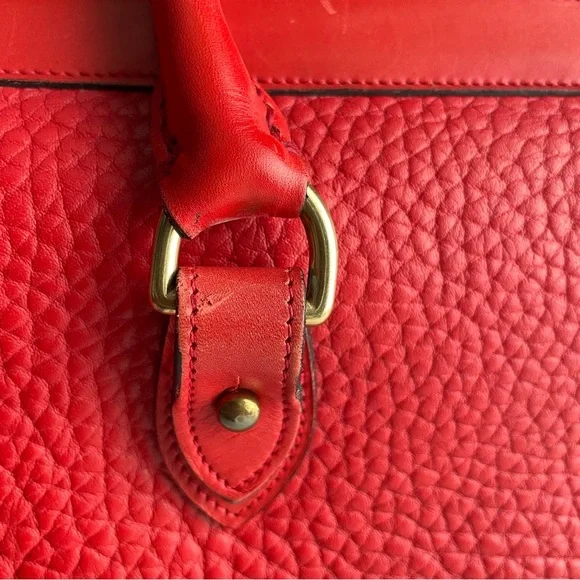 Dooney and Bourke awl Leather Red satchel crossbody bag P29 - Picture 13 of 16